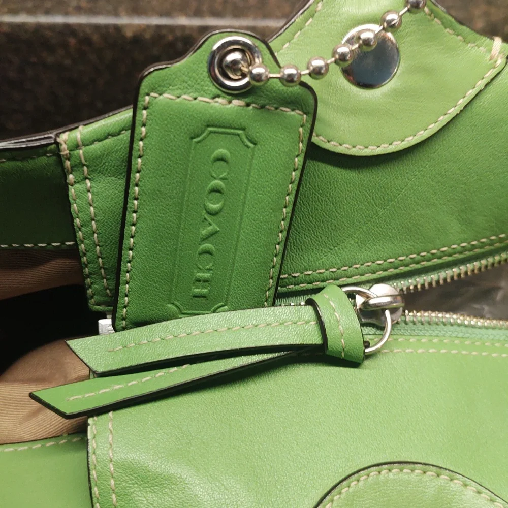 COACH Apple Green Legacy Bleecker Leather Tote Bag F14383 - Picture 11 of 16